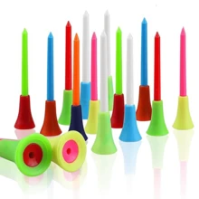 10pcs Multicolor Golf Tees, 83mm Rubber Tipped Cupped Tees - Multicolor - View 12