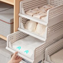 Cesta para guardar ropa, cajón de almacenamiento escalonado para ropa, estante de baño, 3/4 de nivel