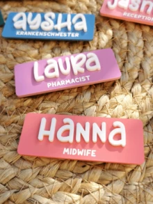 1 pieza Placa de identificación personalizada para el trabajo, Etiqueta de nombre de acrílico personalizada, Regalo para enfermeras, Regalo para maestros - Multicolor - Ver 5