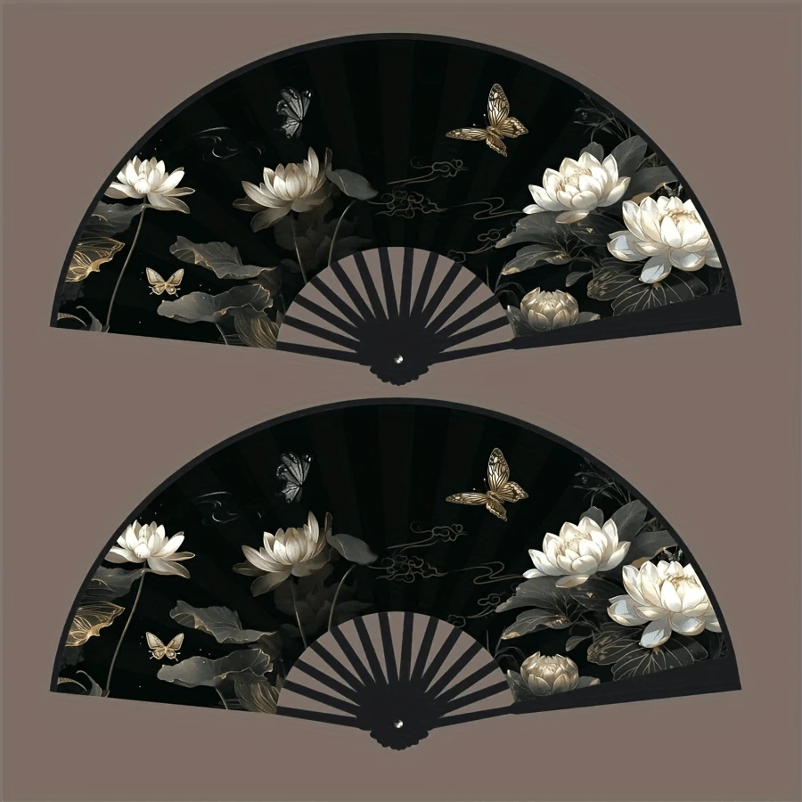 1pc Vintage Style Portable Dance Craft Fan, 8 Inch Size, Plastic Material, Designed For Men And Women's Hanfu Dance, Fabric Material, Exquisite Handheld Accessory Suitable For Daily Use And Special Occasions - Great Mother's Day Gift And Spring/Summer Party Choice - Multicolor - View 1