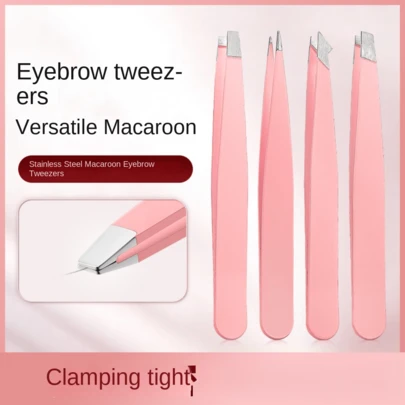 4 件粉色眉毛镊子套装，眉毛修饰套装，修眉工具，去除体毛，适合初学者和家庭使用，化妆，便宜，房间装饰，梳妆台，旅行，卧室，化妆配件，镊子