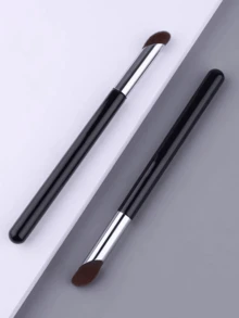 1支黑色拇指形遮瑕刷，无缝贴合肌肤，有效遮盖瑕疵、黑眼圈，柔软尼龙刷毛，拇指设计贴合脸型；1支专业粉底刷 #47 歌舞伎刷头，适用于粉底液、修容，女士化妆工具，粉底刷、遮瑕刷、腮红刷、修容刷、腮红刷、古铜粉刷、散粉刷、粉底刷、腮红刷 - 黑色 - 查看 2