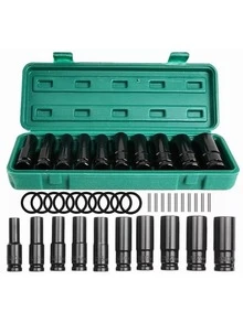 10 Piezas Juegos Herramientas De Datos Alto Impacto Dados De Aire De 1/2 - Verde - Ver 1