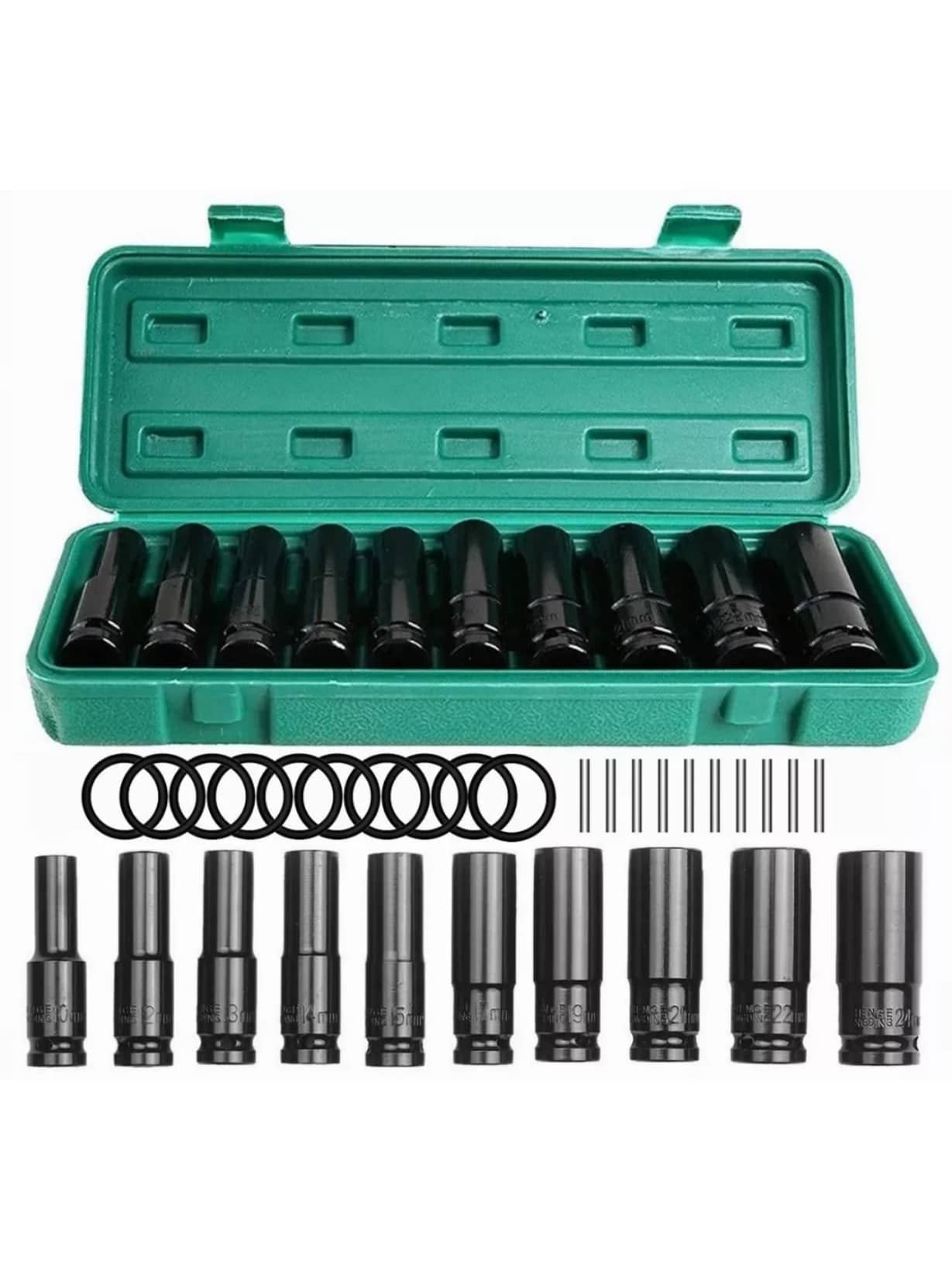 10 Piezas Juegos Herramientas De Datos Alto Impacto Dados De Aire De 1/2 - Verde - Ver 1