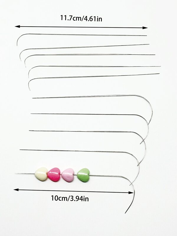 2pcs Curved Beading Needles, Suitable For Bead Spinner, High Efficiency Strong Beading Needles For Jewelry Making, 2 Curved Needles, 11.7*0.8cm/9.5*2.5cm