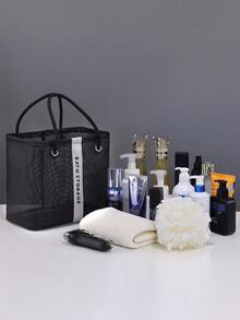 大容量网状淋浴袋，旅行沙滩浴缸收纳袋，男女健身瑜伽洗漱包，节日洗衣篮，沐浴袋，洗澡袋，手持洗衣袋，男士防水浴巾 - 彩色 - 查看 4