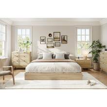 CuisinSmart Wood Bed Frame,Simple Flat Bed Frame Without Headboard,Full Floor Bed Frame With Wood Slat Support, No Box Spring Needed,Easy Assembly,Walnut - Burlywood - View 1