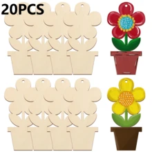 20/40 pezzi Vasi di fiori in legno da 4 pollici, decorazioni primaverili, con 10 m di corda di iuta, dischi di legno grezzi per fiori fai-da-te, per matrimoni, anniversari, riunioni di famiglia, festa della mamma