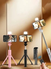 170cm/66.93inch LED Fill Light Portable Selfie Stick, Expandable Selfie Stick Tripod, Wireless Remote Control And Tripod, Lightweight And Compact, Compatible With IPhone16 15 14 13 12 Pro Xs Max X 8Plus, Android, GoPro, For Selfie/Live/Photography Compatible With Iphone Android Phone For Summer Vacation, Travel, Outdoor Activities Compatible With Iphone Android Phone For Summer Vacation, Travel, Fill Light, Outdoor Activities, Live Streaming Vlogging Equipment
