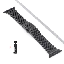 Pulseira de Aço Inoxidável Compatível com Apple Watch Ultra 2 Banda 49mm 40mm 44mm 42mm 38 Bracelete de Metal para Relógio Séries 8 7 6 SE 5 4 3 45mm 41mm WatchBand