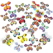 [1set/5pcs/10pcs] Magic Winding Up Flying Butterfly Toys - Colorful Surprise Gift For Young People, Suitable For Wedding, Birthday, Party And Cards, Mixed Color, Paper Material, Birthday Gift | Surprise Toy | Mechanical Toy, Butterfly Decor