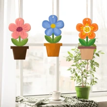 20/40 pezzi Vasi di fiori in legno da 4 pollici, decorazioni primaverili, con 10 m di corda di iuta, dischi di legno grezzi per fiori fai-da-te, per matrimoni, anniversari, riunioni di famiglia, festa della mamma