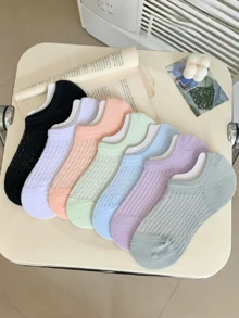 1/7 Pairs Summer Thin Non-Slip Breathable Low-Cut Ankle Socks, No Show Socks - Multicolor - View 16