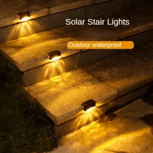4/8PCS Solar Deck Light Outdoor IP65 Waterproof LED Solar Power Warm White Garden Atmosphere Lamps For Railing Stairs Step Fence Yard Patio Pathway