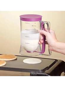 Separador y dosificador de masa para cupcakes - Herramienta medidora con embudo portátil para hornear sin ensuciarse - Morado - Ver 9