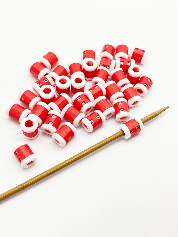 1 pieza Contador de filas de tejido a mano, Rastreador de tejido rojo/azul, Herramienta accesorio de tejido