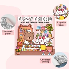 (Versión original, versión actualizada con papel talla grande grueso, páginas interiores de 120g, nuevo modelo 2025, 7.9*7.9 pulgadas, 24 páginas, impresión de un solo lado) 1 pieza Libro para colorear para adultos con tema de amigos borrosos, patrones exquisitos, líneas claras, adecuado para regalos de cumpleaños, Pascua, Día del Padre y otras fiestas, una excelente manera de relajarse