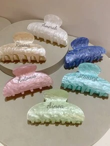 定制文字亚克力闪光极简发夹，鲨鱼造型发卡发饰，圣诞礼物用品 - 彩色 - 查看 2