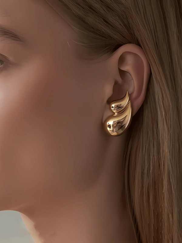 1 Pair Elegant Minimalist Waterdrop Geometry Drop Earrings For Women Fashionable Luxury Sensation Suitable For Daily Wear