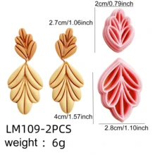 Cortador de arcilla polimérica con forma geométrica asimétrica simple INS, serie de herramientas para hacer pendientes de cerámica DIY, colgantes de joyería, molde en relieve - LM-109 - Ver 6