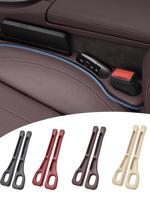 2pcs Car Seat Gap Filler With Storage Compartment, Seat Crevice Anti-Leakage Seal Strip, Universal Multi-Functional Car Seat Edge Gap Filler