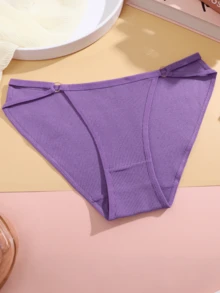 7Pcs Women's Cotton Sexy Ring Comfortable Low Rise Briefs - 彩色 - 查看 8