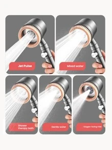 3pcs Shower Head Set With Massage Mode, 5 Gear Adjustable Stainless Steel Anti-Explosion Handheld Shower Head And Bracket, Exfoliating Shower Head