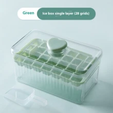 1pc Pressure Ice Cube Tray Mold With Lid, Ice Cube Maker With Ice Scoop For Home Use - Green - View 13