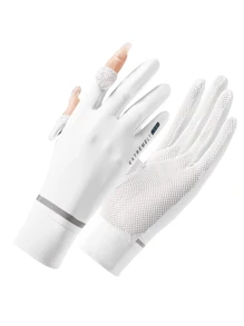 زوج قفازات حرير جليدي للحماية من الأشعة فوق البنفسجية، مناسبة للارتداء اليومي