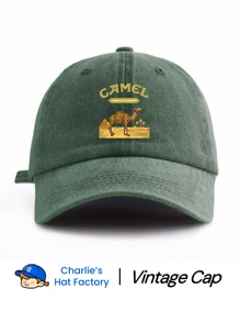 1 Pc CAMEL Print Washed Baseball Cap, Classic Casual Stylish Vintage Soft Sweatband Adjustable Size Lightweight Sun Protection Versátil Dad Hat, Adequado para esportes ao ar livre, uso diário, festa, férias, presente perfeito para avô, famílias e amigos