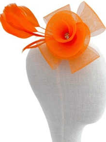1 buc. Fascinators pentru femei, pălărie de petrecere a ceaiului, Kentucky Derby Loop, pălării cu pene, fantezie, bentiță de nuntă, elegantă