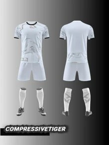 Personalized Boys Soccer Jersey & Shorts Set (2 Pieces) - Custom Name/Number Print, Quick-Dry Fabric - 2526 Portugal Fan Style, Football Gift