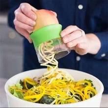 1pc Handheld Spiral Vegetable & Fruit Slicer, Adjustable Spiral Cutter, Salad Tool, Rotary Slicer, Kitchen Gadget! - Green - View 10