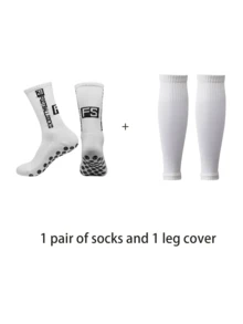 1 Pair Unisex FS Classic Sports Socks And 1 Pair Breathable Mesh Sports Leg Sleeve Set - Multicolor - View 4