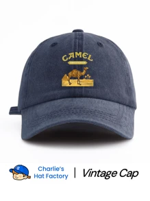 1 Pc CAMEL Print Washed Baseball Cap, Classic Casual Stylish Vintage Soft Sweatband Adjustable Size Lightweight Sun Protection Versátil Dad Hat, Adequado para esportes ao ar livre, uso diário, festa, férias, presente perfeito para avô, famílias e amigos