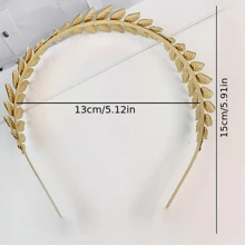 Conjunto de faixa de cabeça de folha de metal feito à mão - Coroa de noiva de louro romana grega vintage e acessórios de cabelo franceses com glitter para mulheres, adereços elegantes para fotos de festa/casamento/Natal (presente de peça de cabeça retrô multicamadas INS) (alguns acessórios estilo aleatório)