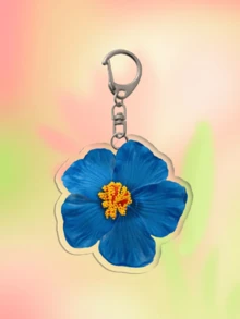 1pc/Set Red & White Seven Colors Hibiscus Flower Keychain For Women, Suitable For Daily Decoration, Matching Outfits, Date, Beach, Photography- Perfect For Handbag Pendant, Car Key Chain, Couples/Holiday Gifts Everyday Bag Accessory, Bag Charm, Lanyard, Key Holder. Ideal For Boyfriends, Girlfriends, Family Members, Doctors, Nurses, Party Gifts, Cell Phone Decorations, And More. - Multicolor - View 2