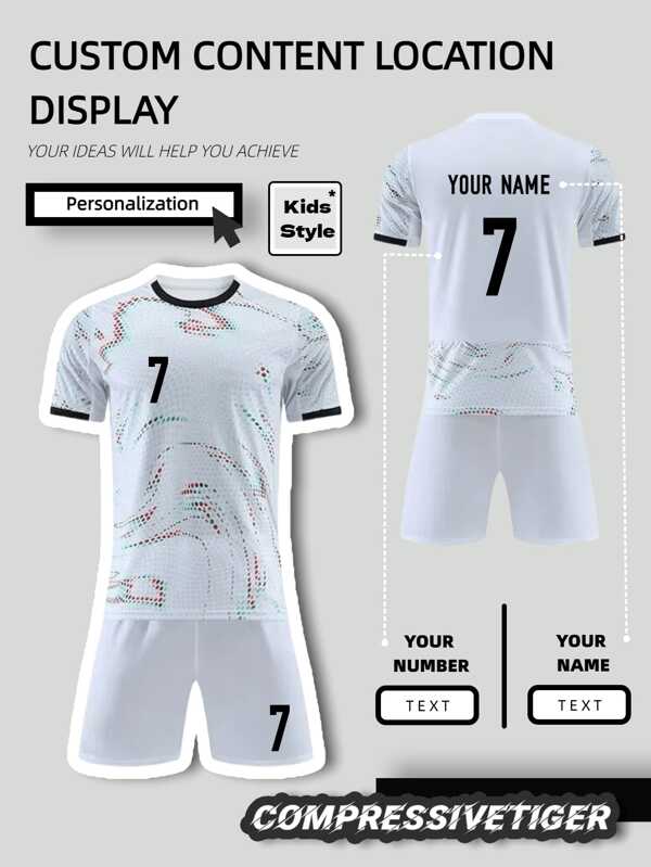 Personalized Boys Soccer Jersey & Shorts Set (2 Pieces) - Custom Name/Number Print, Quick-Dry Fabric - 2526 Portugal Fan Style, Football Gift