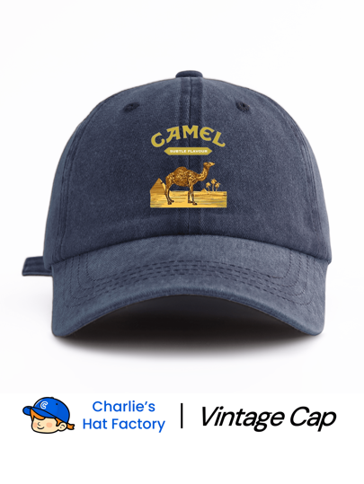 1 Pc CAMEL Print Washed Baseball Cap, Classic Casual Stylish Vintage Soft Sweatband Adjustable Size Lightweight Sun Protection Versatile Dad Hat, Suitable For Outdoor Sports Daily Wear Party Vacation Perfect Gift For Grandpa Families And Friends