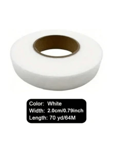 1 Roll 70 Yards Iron-On Hemming Tape, Strong Adhesive Washable Non-Woven Fiber Tape, Double-Sided Lining, Seamless Edge Binding Tape, For Adjusting Clothes, Pants, Jeans, Skirts, Dresses, No Sticky Glue, Seamless Construction, Ideal For Bonding And Joining Projects