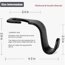 1/4/8pcs Car Seat Back Hooks, Car Storage Hooks, Universal Car Seat Back Multi-Functional Hook, Car Headrest Hooks, Car Seat Hanger Back Seat, Universal Car Interior Accessories For Car Hanging Clothes, Wallets, Handbags, Baby Bags, Shopping Bags, Plastic Bags, Umbrellas
