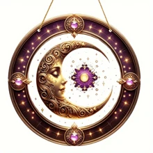 Acrylic Moon Catcher Plaque 8x8 Inches - Decorative Lintel For Bedroom, Garden, Lawn, And Outdoor Party Decorations, Ideal Housewarming Gift