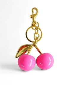 1pc Chic Rose Red Cherry Keychain With Sparkling Resin Pendant - Alloy Customizable C-Hook Closure For Women's Wallets & Bags Ideal Gift For Family Friends And Couples Valentine's Day Gift Summer Bridesmaid Gifts - Màu Hồng Tươi - Xem 7