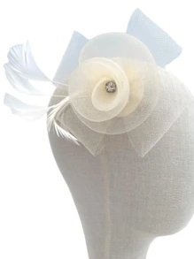 1 buc. Fascinators pentru femei, pălărie de petrecere a ceaiului, Kentucky Derby Loop, pălării cu pene, fantezie, bentiță de nuntă, elegantă
