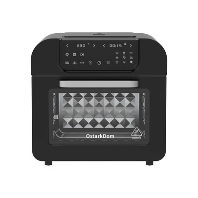  Ostarkdom Air Fryer Oven 16L Dual Cook Option, Air Fryer sem óleo, Forno torradeira, Tela sensível ao toque, 1500 W, Capacidade de 16 litros, Ajustável até 230°, Temporizador de até 2 horas, 9 receitas disponíveis, Acessórios incluídos