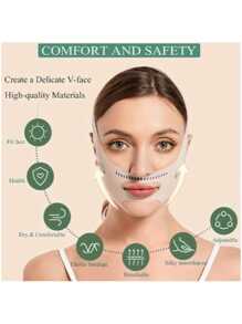 1 pieza Máscara para dormir con correa en forma de V para levantar la cara - Vendaje para levantar el mentón y las mejillas para mujeres - Regalo para levantar el rostro en forma de V, regalo unisex para el Día de San Valentín (disponibles varios estilos según la demanda)
