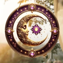 Acrylic Moon Catcher Plaque 8x8 Inches - Decorative Lintel For Bedroom, Garden, Lawn, And Outdoor Party Decorations, Ideal Housewarming Gift