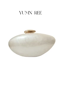 Fashionable New European & American Style Solid Color Acrylic Evening Bag, Charming Ladies' Evening Party Clutch, Magnetic Snap Chain Design, Elegant Ladies' Formal Dress Party Bridal Makeup Bag, Wedding Clutch