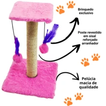 Scratching Post With Double Sisal Cat Toy - Rosa Pálido - Ver 7