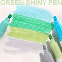 4/12pcs Glitter Shiny Highlighter Marker Pens, Colorful Painted Stationery School Supplies, Random Colors Back To School